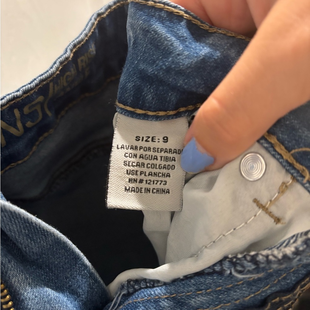High Rise Distressed Blue Jeans - Picture 2 of 2
